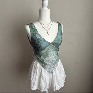 Tiger Mist Sheer Bandana Top Size XXS Festival, Open Back